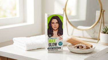 Caixa de tintura Max Glow da Embeleze sem amônia.