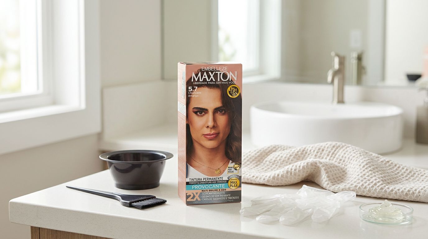 Kit de coloração Maxton em bancada de banheiro