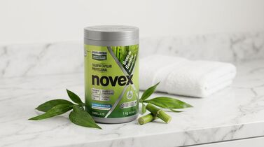 Produto Novex para terapia capilar com bambu