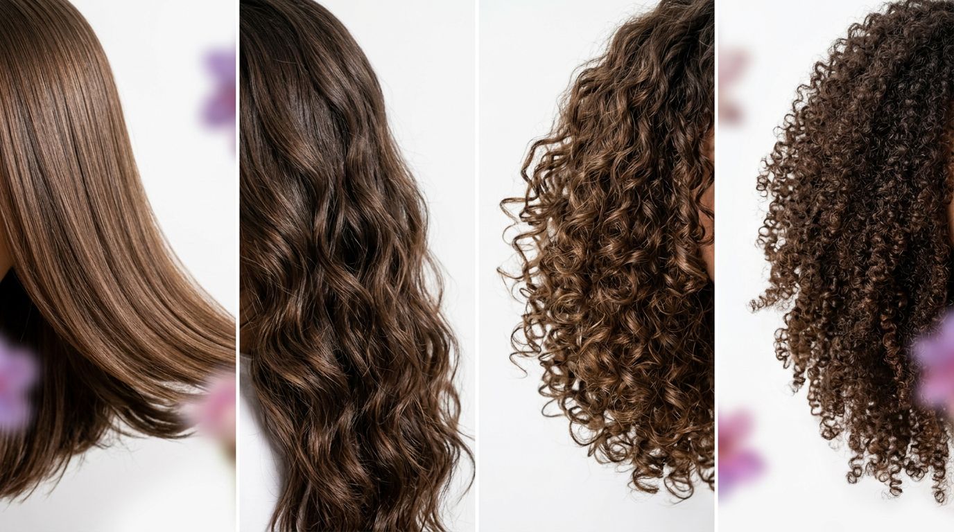 Variedade de texturas de cabelos femininos